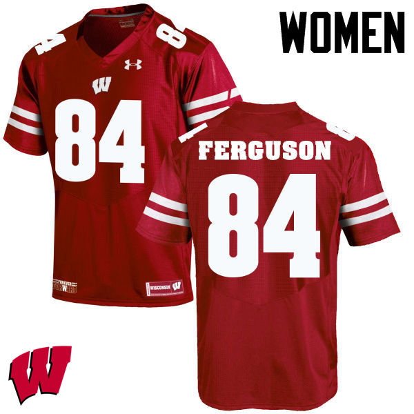 Wisconsin Badgers Women's #84 Jake Ferguson NCAA Under Armour Authentic Red College Stitched Football Jersey OF40N18AY